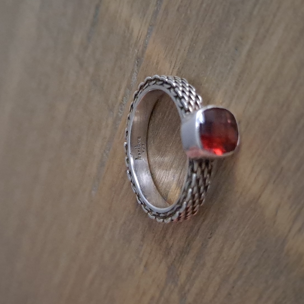 Sterling Silver Garnet Ring - image 8